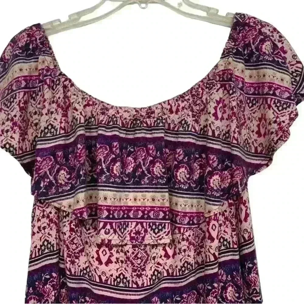 Beach Lunch Lounge Womens size M Violet Evi Dress Off The Shoulder Ruffle - Picture 2 of 7